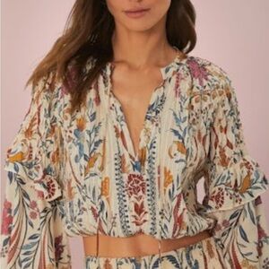 NWT FARM Rio Romantic Lightness Long Sleeve Blouse